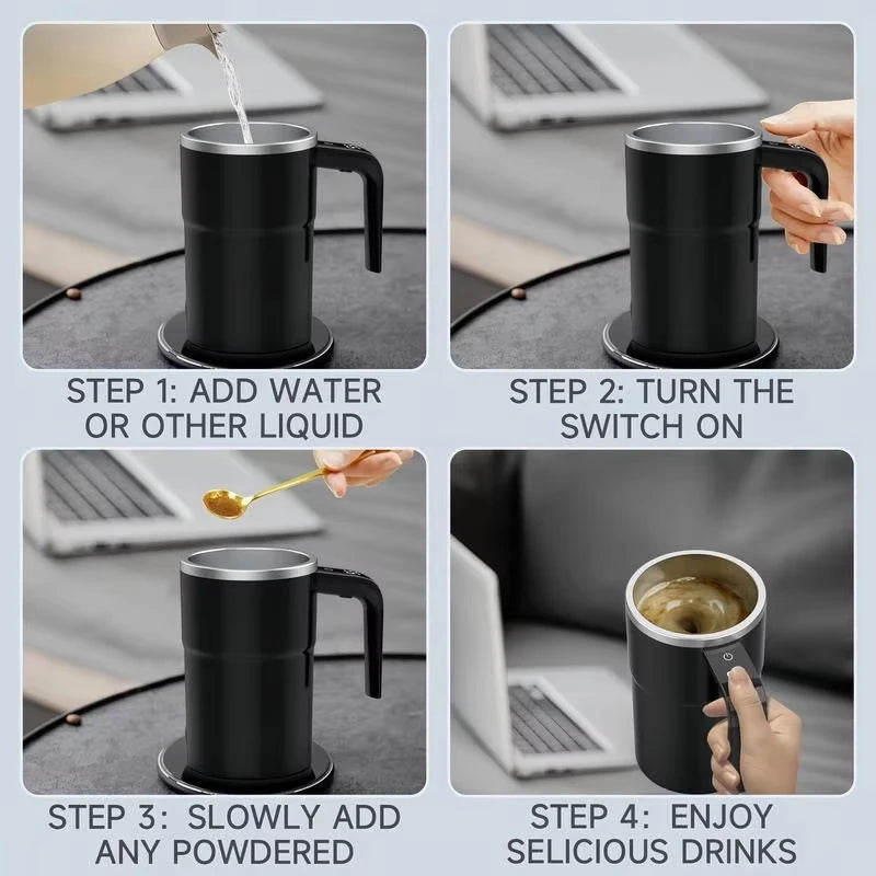 NestWork™ Mini Electric Coffee Self Mixing Mug